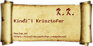 Kinál Krisztofer névjegykártya