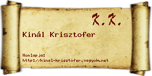 Kinál Krisztofer névjegykártya