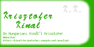 krisztofer kinal business card